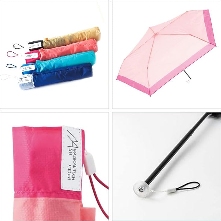 Magical Tech 65g Ultra Light UV Protection Folding Umbrella 10286 Hem Border Deep Blue
