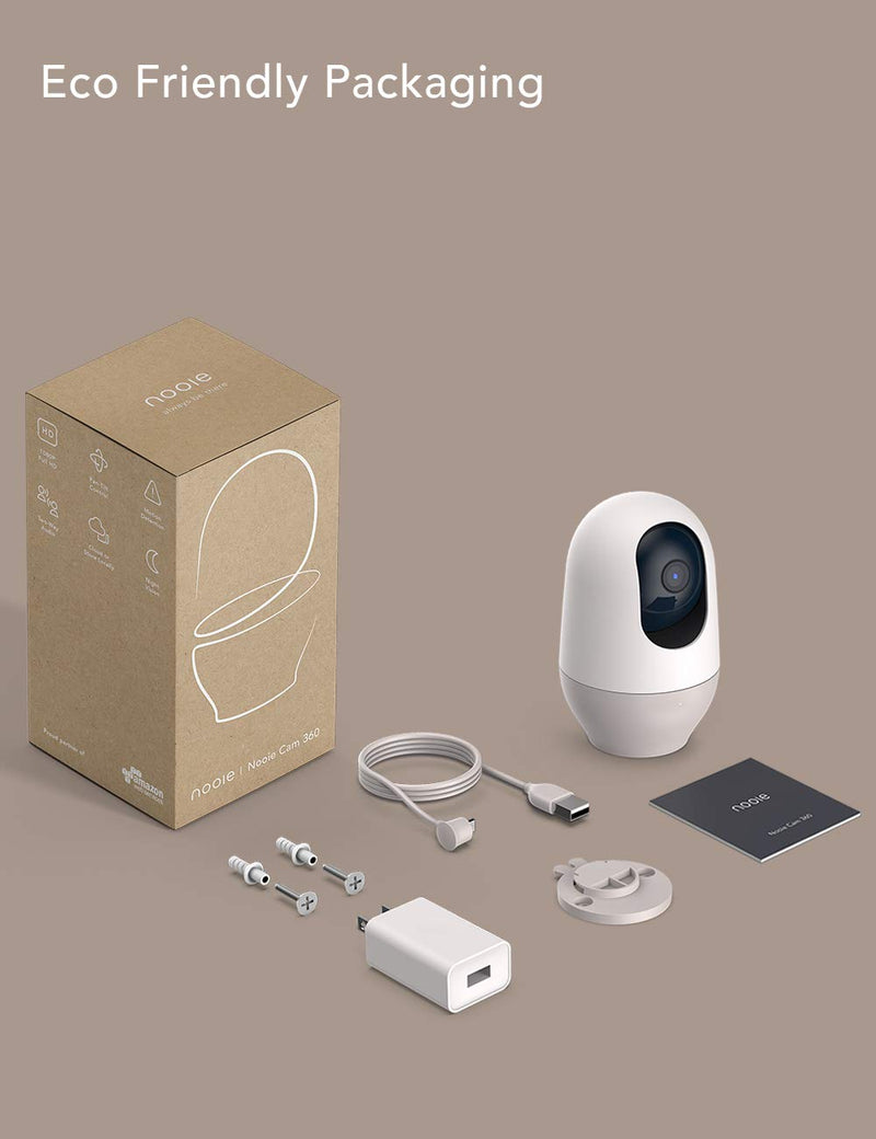 [Australia] - nooie Baby Monitor, WiFi Pet Camera Indoor, 360-degree IP Camera, 1080P Home Security Camera, Motion Tracking, Super IR Night Vision, Works with Alexa, Two-Way Audio, Motion & Sound Detection 1 pack 