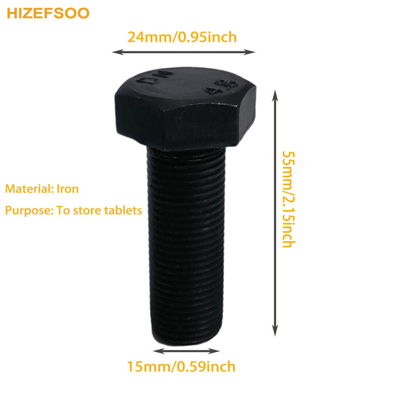2PCS Small Pocket Pill Box, Portable Mini Pill Organizer Case Waterproof Metal Pill Holder Medication Pill Boxes Medicine Bottle for Outdoor Camping Travel 7 Day Vitamin Organizer (Black) Black
