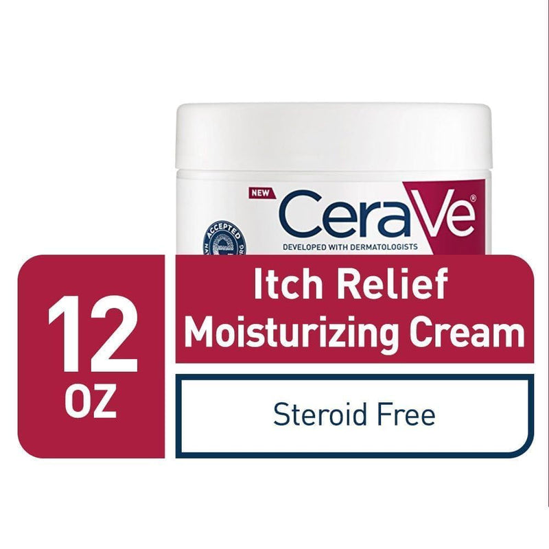 CeraVe Moisturizing Cream for Itch Relief, Anti Itch Cream, 12oz | Relieves Minor Skin Irritations, Sunburn and Bug Bites with Pramoxine Hydrochloride In A Fragrance Free Formula