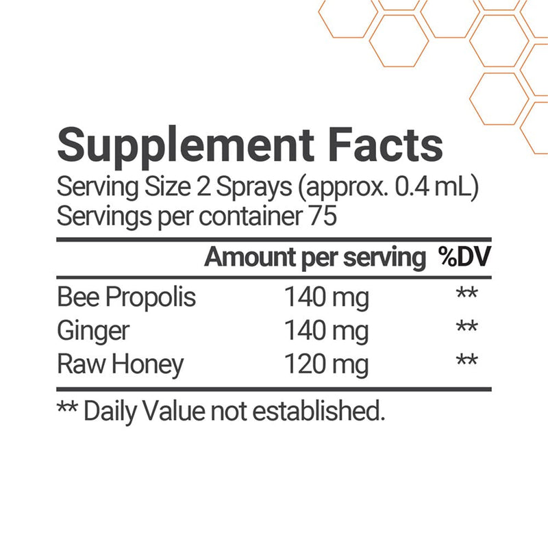 [Australia] - Bee and You Propolis Ginger Raw Honey Soothing Throat Spray, Ultra Pure, Immune Support Supplement, Oral Health, Antioxidants, Keto, Paleo, Gluten-Free, 1 Fl Oz 1 Fl Oz (Pack of 1) Ginger & Raw Honey 