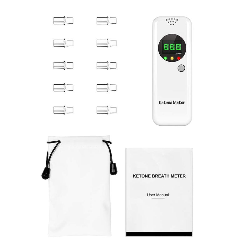 [Australia] - Ketosis Breath Meter, Accurate Digital Keto Breath Analyzer for Ketosis Tracking with 10pc Mouthpieces(mmol/L) 1 Count (Pack of 1) 