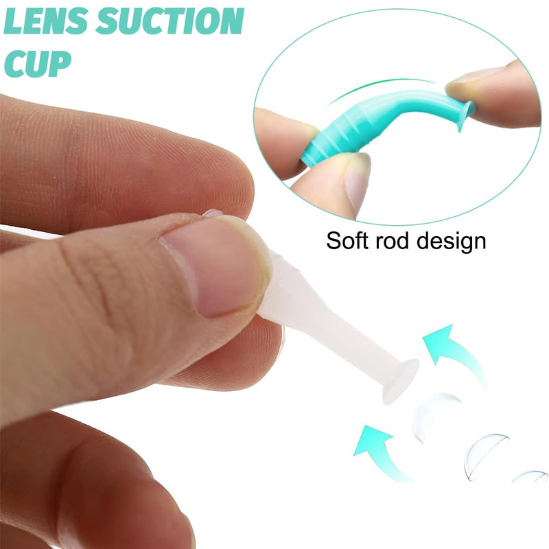 [Australia] - AFCJLTO Pack of 6 Silicone Lens Suckers for Hard & Soft Contact Lens Removal - Easy to Use with Contact Lens Removal Tool - Green, Yellow, White 