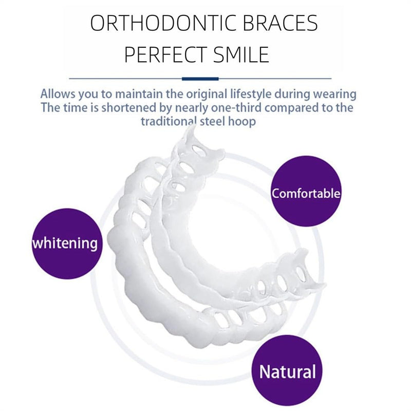 2 Pairs, Men's and Women's Temporary Cosmetic Confident Smile,Beautiful Smile(White) White