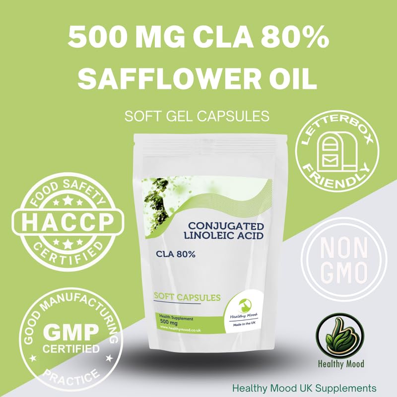 Conjugated Linoleic Acid 500mg CLA 180 Soft Capsules - Choose Your Packet Size - LetterBox Friendly UK Fast Delivery -