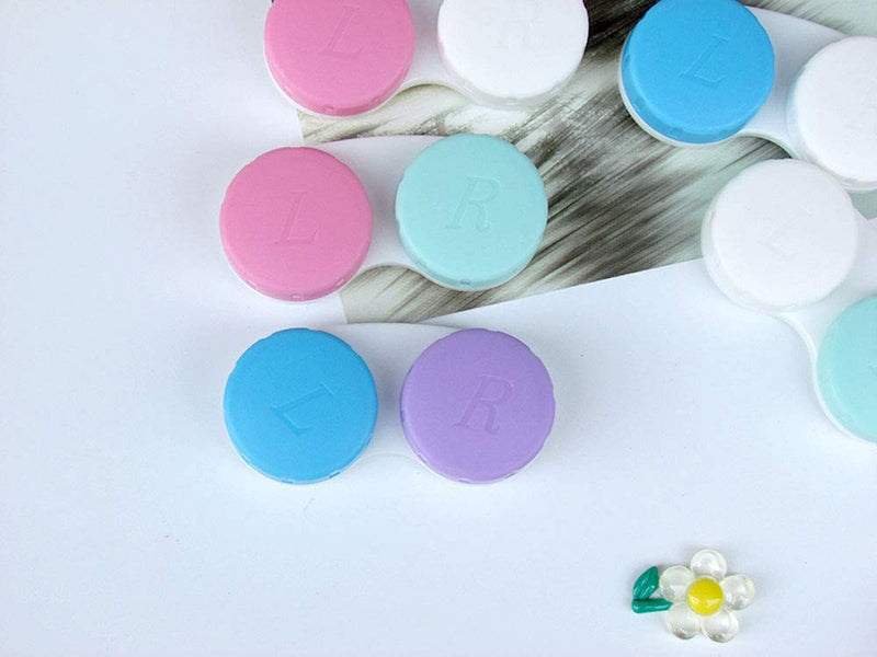 [Australia] - 12 Pack Colorful Contact Lens Case Bulk Box Holder Container Soak Storage Kit, 6 Color LId 