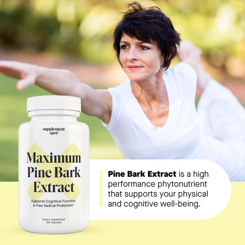 [Australia] - Maximum Pine Bark Extract 100 mg per Serving| Maritime Pine Bark Supplement for Natural Health Support (120 Capsules) 