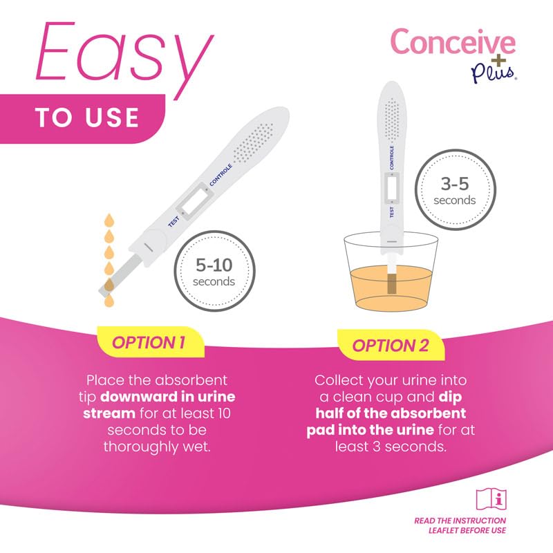 CONCEIVE PLUS Early Detection Midstream Pregnancy Test | HCG Test 10 MIU | Discreet Test | 6 Days Sooner - Highly Sensitive, Fast Results in 3 Minutes - 2 Pack
