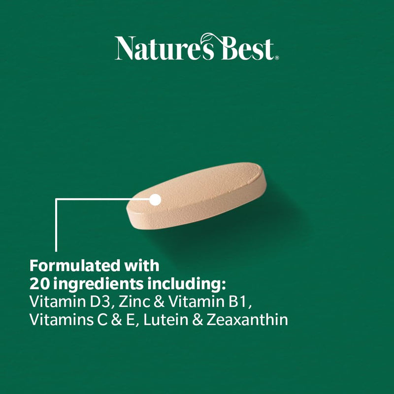 Nature's Best Multi-Max Multivitamin for Age 70+ - Advanced Support with Vitamin C, D and Calcium for Immune Support & Bone Health for Seniors - UK Made - 90 Tablets (3 Months' Supply) 90 count (Pack of 1)