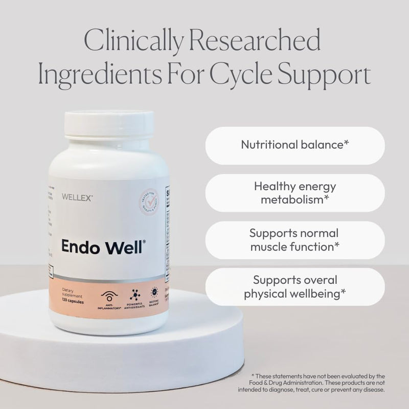 Papillex Endo Well | Women’s Cycle Support | Monthly Wellness, Muscle Function & Energy Metabolism | Magnesium, Pea, DIM & Ashwagandha | Doctor-Formulated, Clean Ingredients