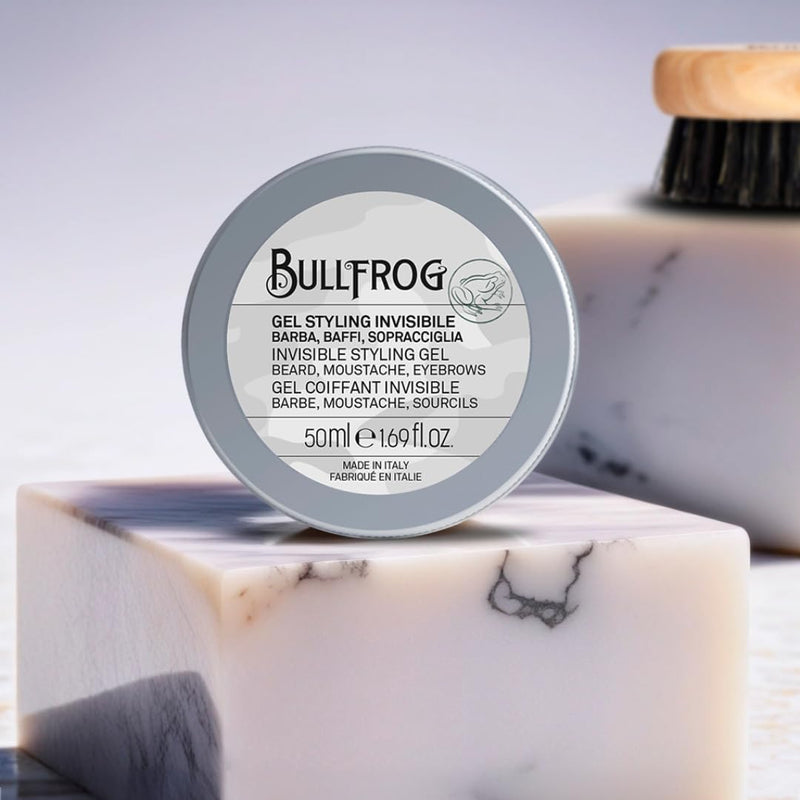[Australia] - Bullfrog - Invisible Styling Gel: Beard, Mustache, Eyebrows, Modeling Gel with Strong Durability and Hold, Transparent Texture, Contains No Fragrance, Made in Italy, 50ml 