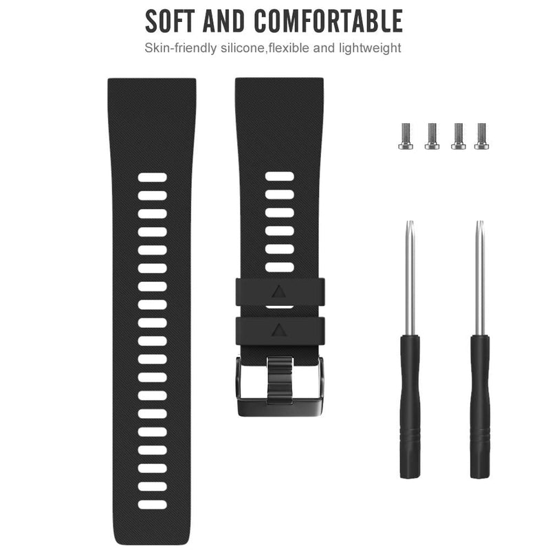 [Australia] - Compatible with Garmin Forerunner 35 Band,Solf Silicone Replacement Bands for Garmin Forerunner 35 Watch Black 