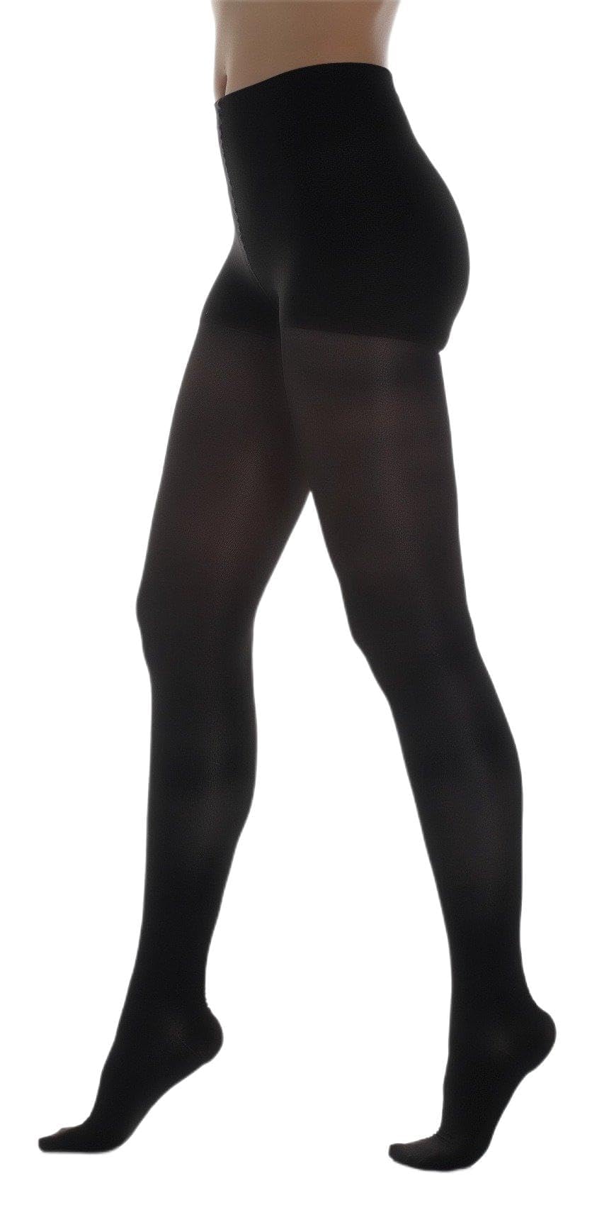 Sheer Compression Pantyhose 20-30 mmHg, Firm Support, Closed Toe (Medium, Black) Medium