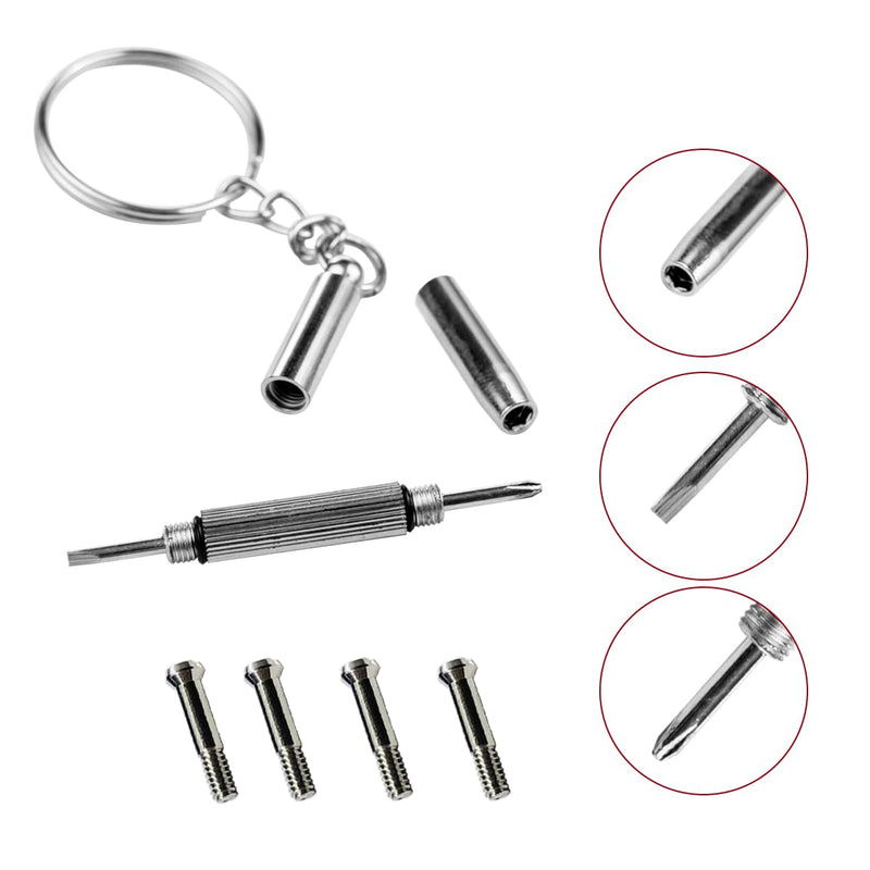 [Australia] - Replacement Screws for Ray Ban Sunglasses Wayfarer RB2140 RB4340 Sunglasses Repair Screw Kit (Set of 4),Screwdriver silver 