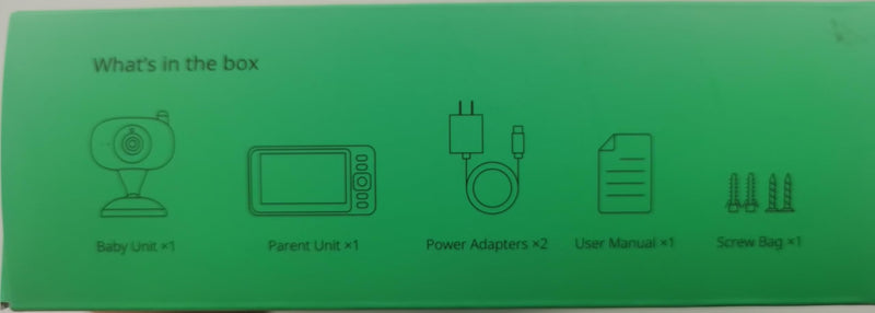 [Australia] - YOTON Baby Monitor no WiFi, 4.3" Baby Monitor Camera with 4X Zoom, 1.8m USB-C Charging Cable, Infrared Night Vision, Two Way Audio, Rechargeable 1500mAh Battery, for Baby/Pet (White) 