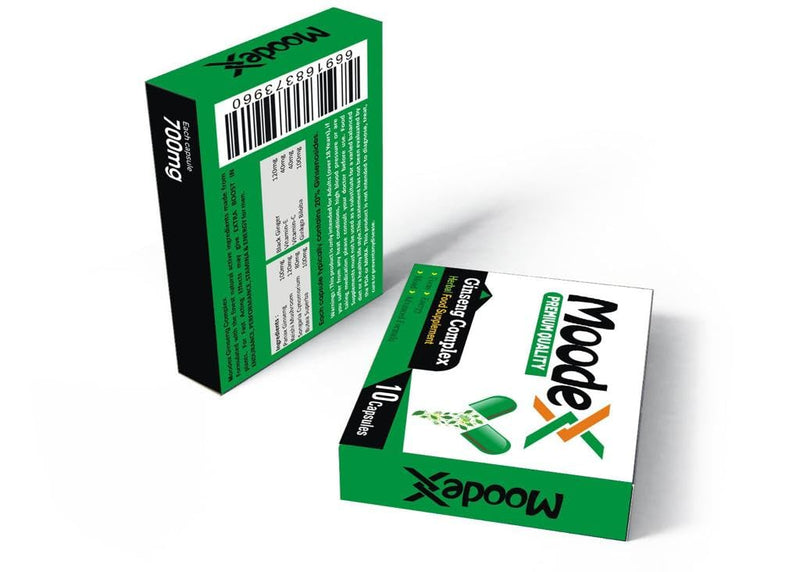 Extra Strong MoodeX Green-New Stronger for Longer Formula for Men - Ultra Strong Performance Enhancing Pills, Stamina Endurance Booster Green Supplement Pills for Men - 10 Ginseng Capsules 700MG