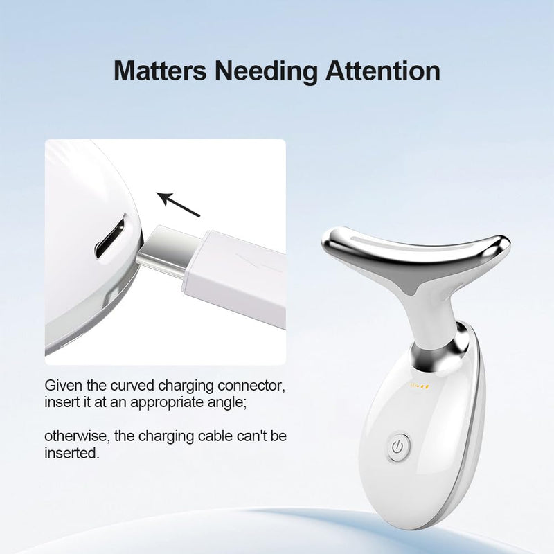 7-in-1 LED Skin Sculptor - Red Light Neck Massager with Heat - Ergonomic Relaxation Device for Muscle Comfort & Skin Care, Non-Medical Personal Use,White,2025