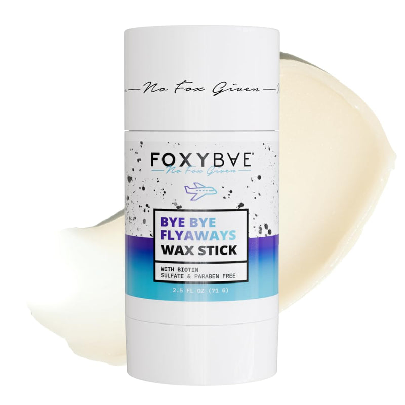 FoxyBae Hair Wax Stick - Tames Flyaways & Edges - Slick Back Non-Greasy Gel - Wax Stick for Hair for Women, Girls, Kids - with Beeswax, Biotin - 2.5 Fl Oz