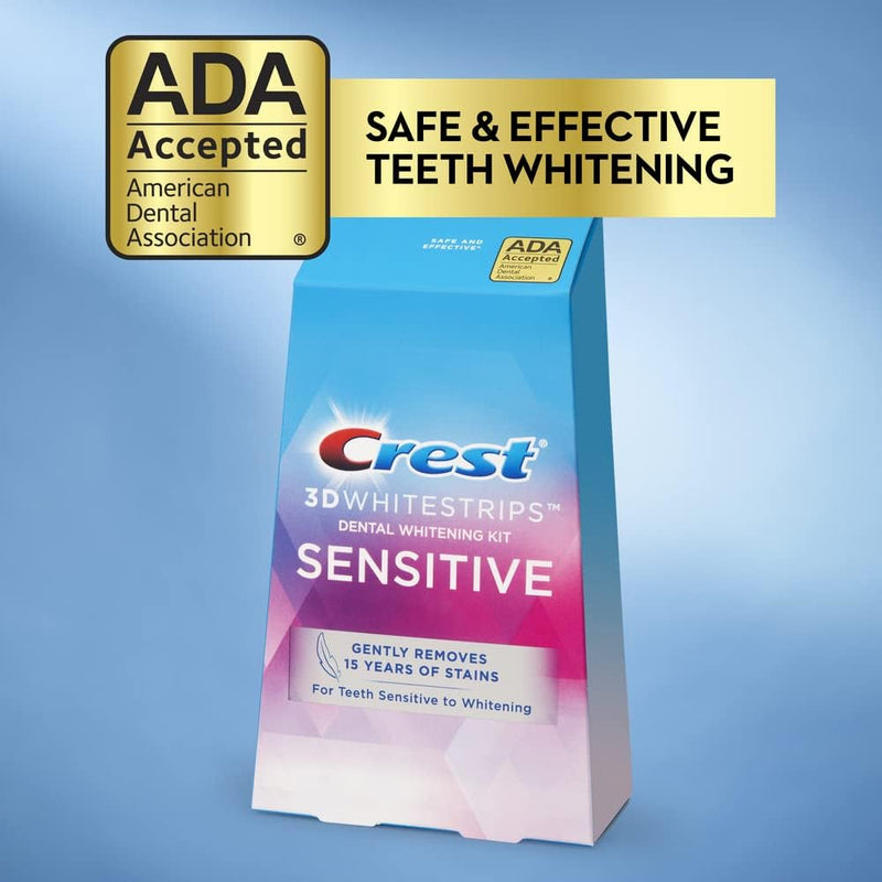 Crest 3D Whitestrips for Sensitive Teeth, Teeth Whitening Strip Kit, 28 Strips (14 Count Pack) 14 Count (Pack of 1)