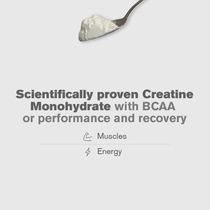 Creatine & BCAA Powder, 5,000mg Pure Micronised Creatine Monohydrate | 3,000mg BCAAs, Easily Dissolves & Lab Tested | Unflavoured, No Additives, Vegan, Dairy & Gluten Free | 30 Servings