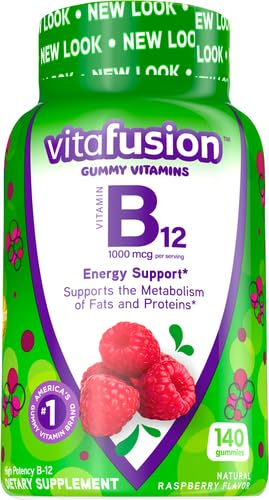 Vitafusion Vitamin B12 Gummies | 1000 mcg | 140 Adult Gummy Vitamins | for Women & Men | Raspberry Flavor | Gluten and Dairy Free Supplement (Pack of 2) 140 Count (Pack of 2)