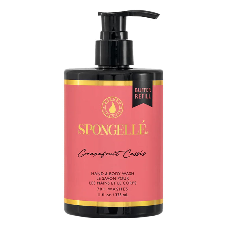 [Australia] - Spongelle Grapefruit Cassis Pedi Buffer, Body Scrubber and Refill Hand & Body Wash Bundle 