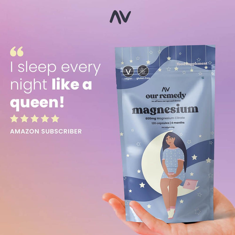 120-Count of 600mg Magnesium Citrate Capsules for Women — Made for Fast & Effective Absorption — Helps with Menopause, Relaxation, Joint Health, and Good Night's Sleep — Women's Owned and Made in UK 120 count