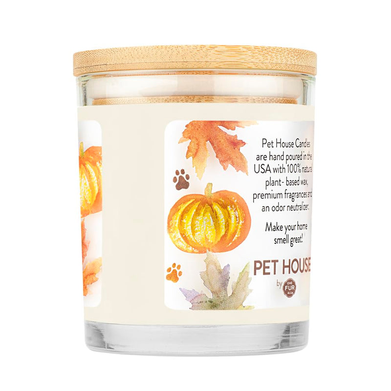 One Fur All Pet House Pumpkin Spice Candle Plant-Based/Soy Candle - Clean Burning Fall Scented Candles, Long Lasting Pet Odor Pumpkin Candle for Home Pack of 1 - PawsPlanet Australia