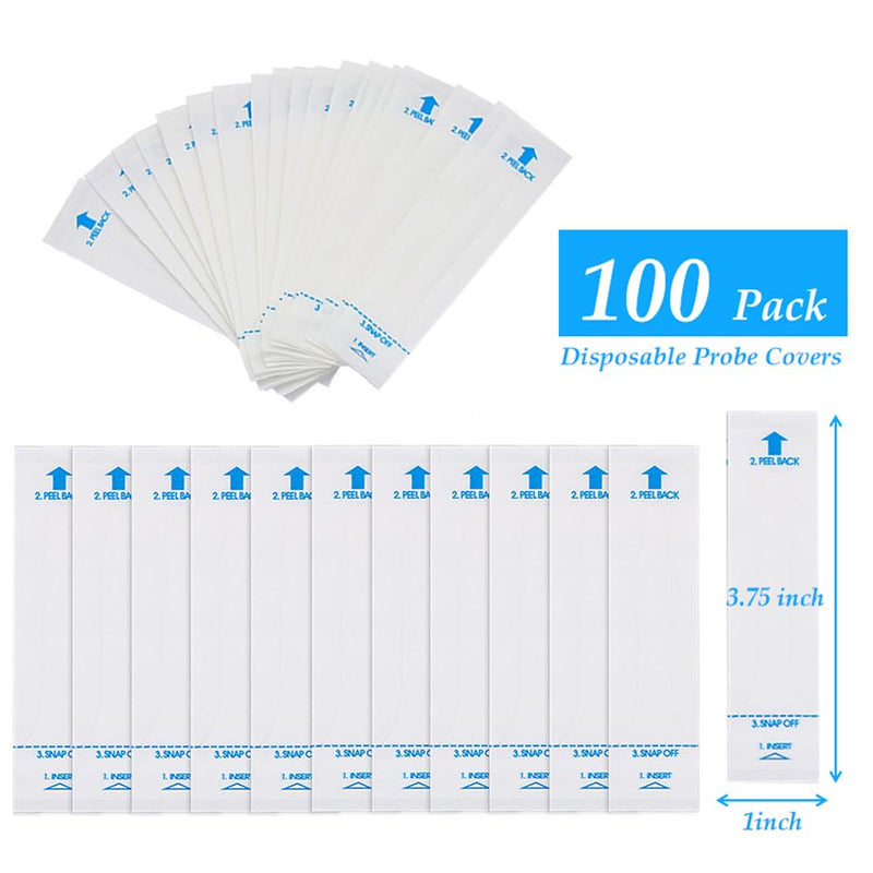 [Australia] - 100 Pieces Disposable Digital Thermometer Probe Covers Clear Temperature Sheath Sleeves for Oral, Rectal, Armpit 100 