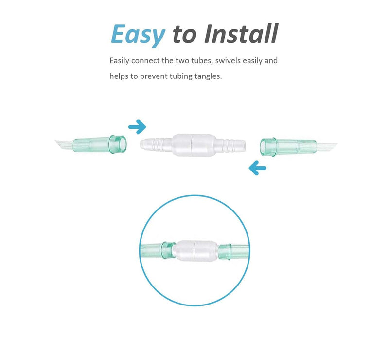 [Australia] - 5PCS Oxygen Tubing Swivel Connector Supply for Home Oxygen, 360 Degree Swivel, Avoid Tube Tangles, Oxygen Concentrator Accessories 