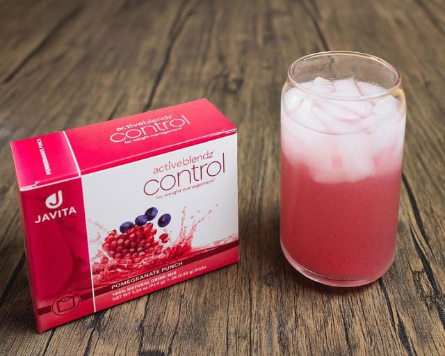 [Australia] - Javita ActiveBlendz Control Pomegranate Powder Drink - Instant Fruit Beverage Made from Grape & Pomegranate with Garcinia Cambogia & Gymnema Sylvestre for Appetite and Weight Management, 24 Pcs 1.24 Ounce (Pack of 1) 
