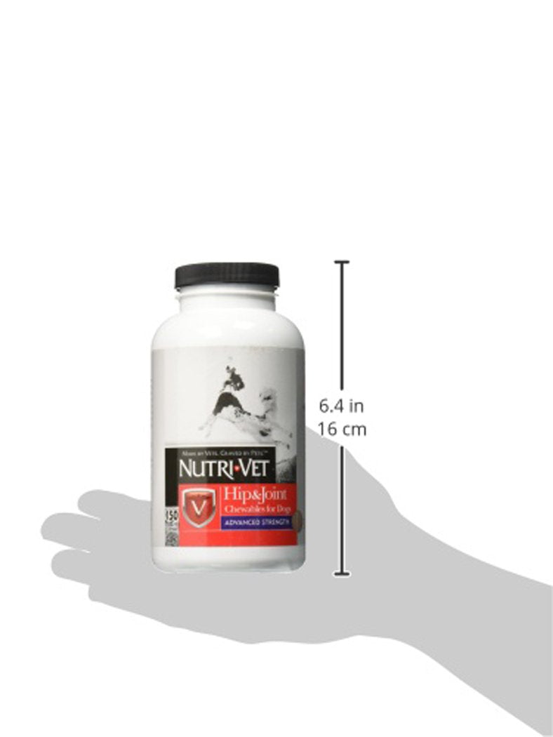 Nutri-Vet Advanced Strength Hip & Joint Chewable Dog Supplements - Formulated with Glucosamine & Chondroitin to Support Dog Cartilage & Mobility - 150 Tablets 150 Count - PawsPlanet Australia