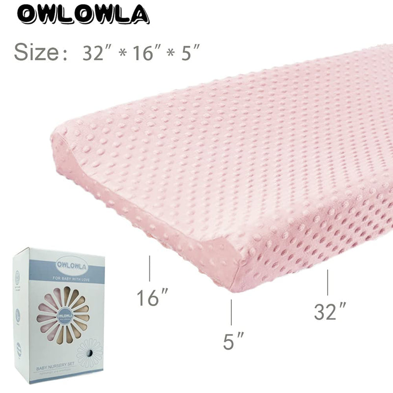 [Australia] - Owlowla Changing Pad Cover,Soft Minky Dots Changing Table Sheets for Baby Boy and Girl 2Pack (Pink&Cream) Pink&Cream 