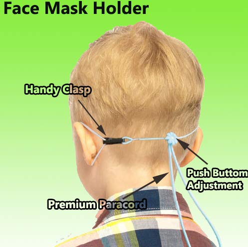 [Australia] - Adjustable Mask Holder with Clips, Safety & Comfortable Mask Lanyards Necklace, Elastic Strap Lanyard String Hooks 5 Pcs-animal 