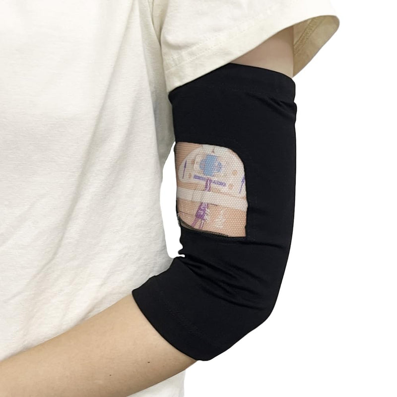 [Australia] - PICC Line Cover with mesh viewing window, breathable upper or forearm line sleeve, comfort cast protection (M) M 