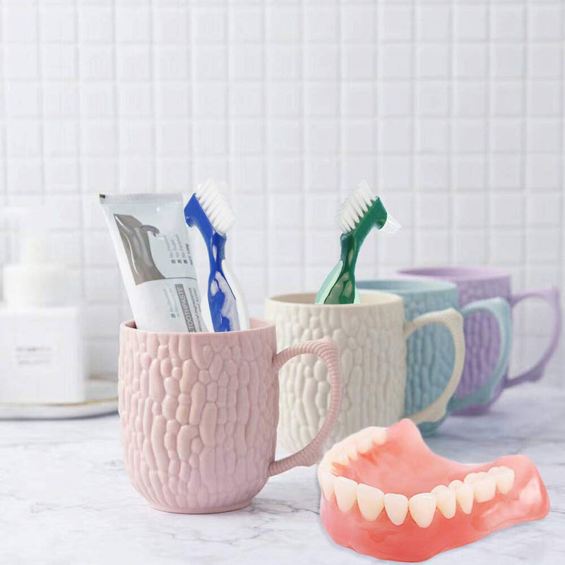 [Australia] - Denture brush, 3 hard brushes for dentures, denture cleaning toothbrush set, portable ergonomic denture cleaning brush, multi-layer bristle toothbrush for denture care 