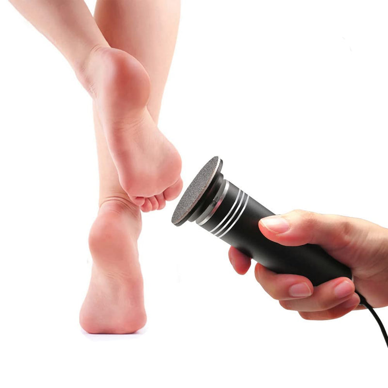 [Australia] - Electric Callus Remover Adjustable Speed Professional Pedicure Foot File with Interchangeable Foot Files for Dead Hard Cracked Skin, with 60 Replacement Sanding Pads (Black) Black 