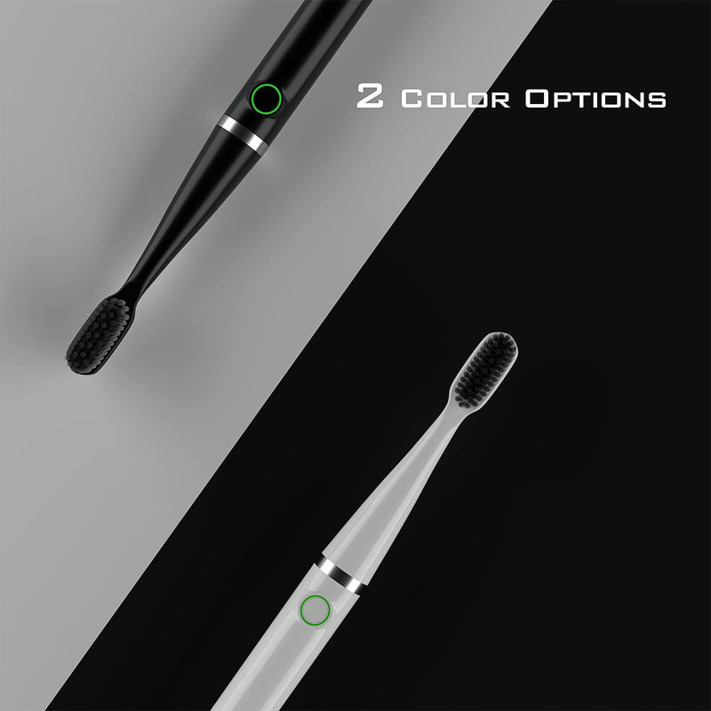 Sonic Electric Toothbrush with 6 Brush Heads，DC Rechargeable Electronic Toothbrush for Adults, Travel Toothbrush, IPX7 Waterproof, 2 Mins Timer (White) White