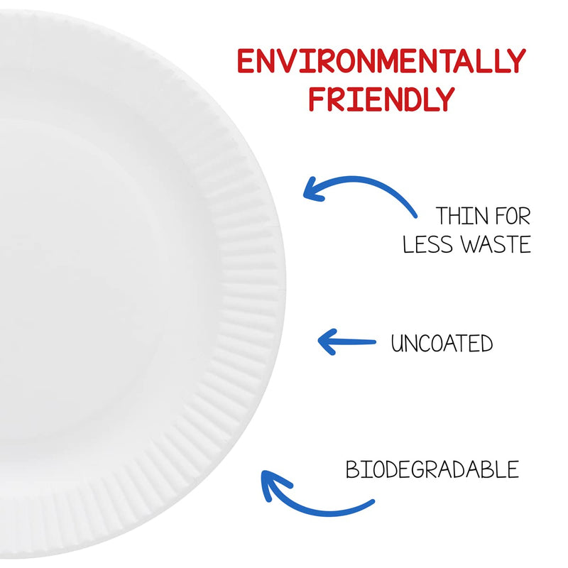 [Australia] - Hygloss Products Paper Plates - Uncoated White Plate - Use for Foodware, Events, Activities, Crafts Projects and More - Environmentally Friendly - Recyclable and Disposable - 6-Inches - 100 Pack 6-Inch 100-Pk 