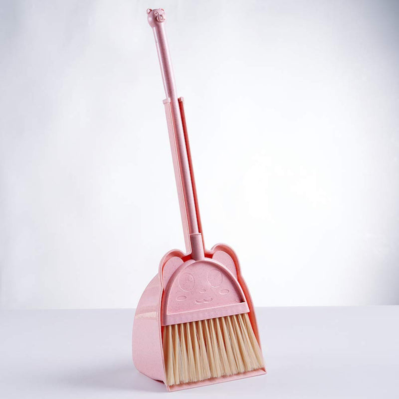 [Australia] - Mini Broom with Dustpan for Kids,Little Housekeeping Helper Set (Pink) 