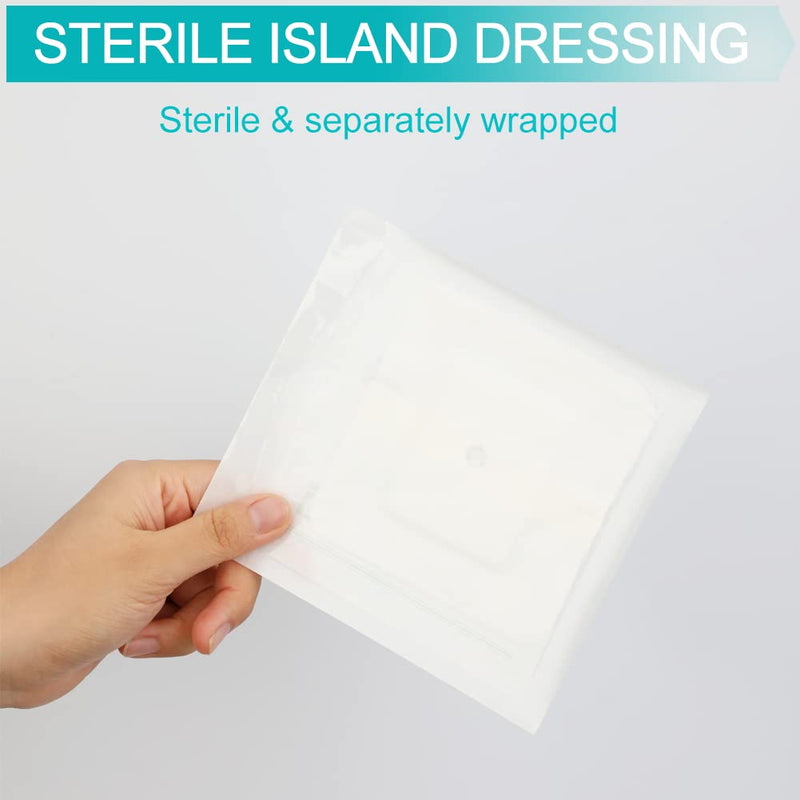 [Australia] - 40 Pcs Feeding Tube Covers G Peg Tube Holder Split Drain Adhesive Bandages for Dialysis Catheter 4" x 4" Island Dressing Bordered Gauze Nuring Accessories 4"x4" Pack of 40 