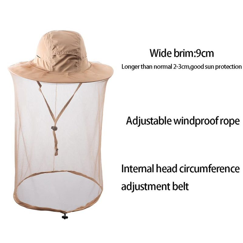 [Australia] - ZffXH Sun hat with mosquito net, mesh mosquito net hats with net, safari hat with mosquito net, mosquito hat with net, safari hat with mosquito net, beekeeper hat with veil women men, mosquito hat khaki 