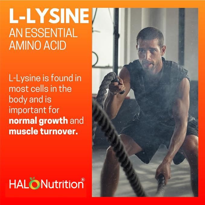 L-Lysine 1000MG Capsules,120 Servings –Essential Amino Acid – Vegan Capsule Made with no Gelling Agents– Non-GMO, Gluten-Free, Kosher,Halal (120 Count) Normal Growth & Muscle | UK Made