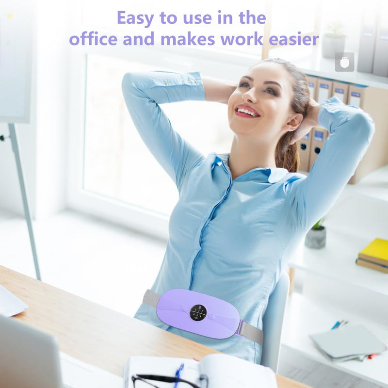 [Australia] - BAMCOO Heat Belt Periods Portable Heating Pad Periods Heat Belt with 3 Temperature Adjustable and Vibration Modes Heat Belt Period Purple 