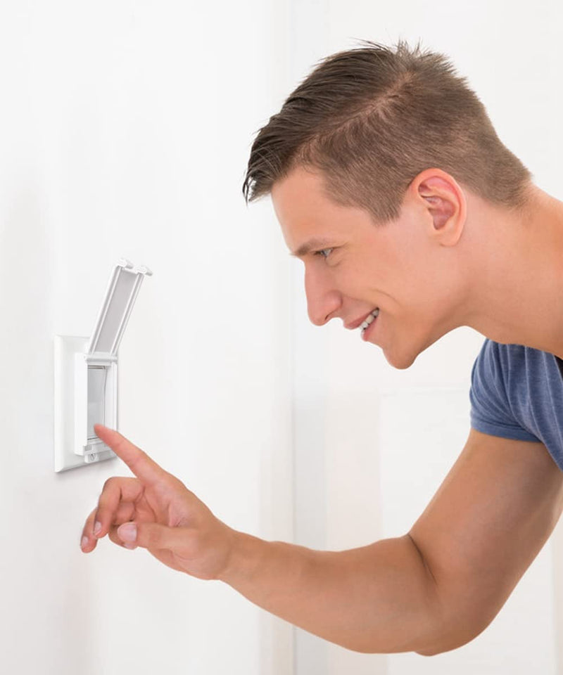 [Australia] - Light Switch Guard, ILIVABLE Child Proof Switch Plate Cover Prevents Kids or Accidental Turned On/Off Switch While Allowing Access (White, 2 Pack) 