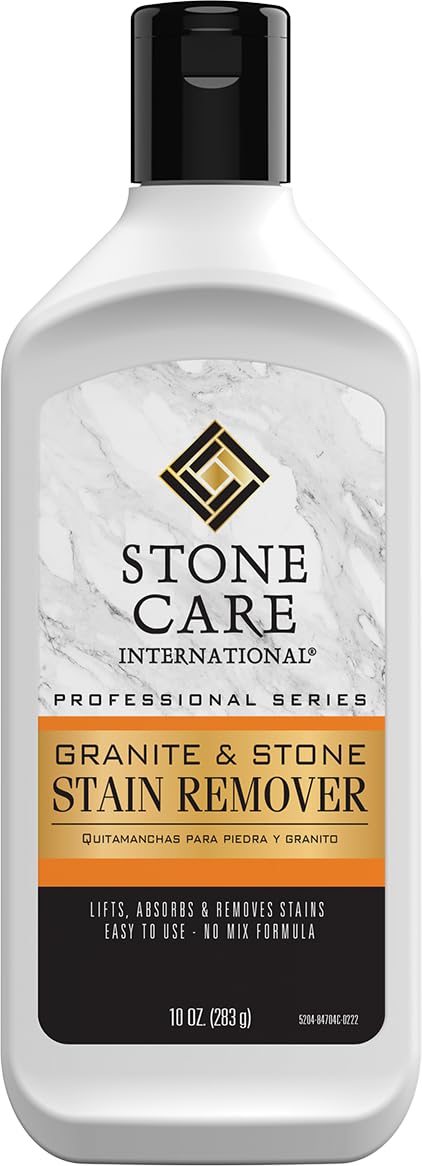 Stone Care International Stone Stain Remover - 10 Ounce - Stain Remover for Food, Coffee, Red Wine, Ink, Mildew, Oil Stains