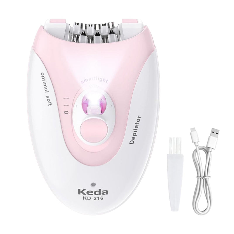 [Australia] - Women's Epilator with a Mini Cleaning Brush, Women's Facial Epilator with LED Light, Women's Electric Shaver for Women, Face, Body, Armpit, Bikini, Leg (COLOR: pink) Pink 