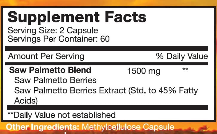 [Australia] - Saw Palmetto, 1500 mg, 120 Capsules, plus Extract for women and Men 
