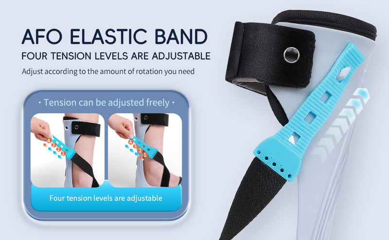 Laway Drop Foot Brace AFO Ankle Support Lightweight Orthotic Device, Adjustable Leg Strap for Stroke/Paralysis/Nerve Damage Patients, Unisex for Left/Right Foot, Daily Rehabilitation Use (Large, right foot) Large