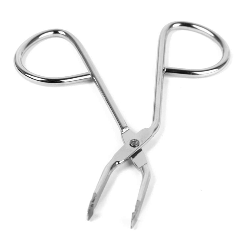 [Australia] - 1Pc Eyebrow Tweezers Stainless Steel Tweezers Clip with Scissors Shaped Eyebrow Straignt Tweezers Clip Flat Tip Tweezers for Hair Plucker (Silver) 